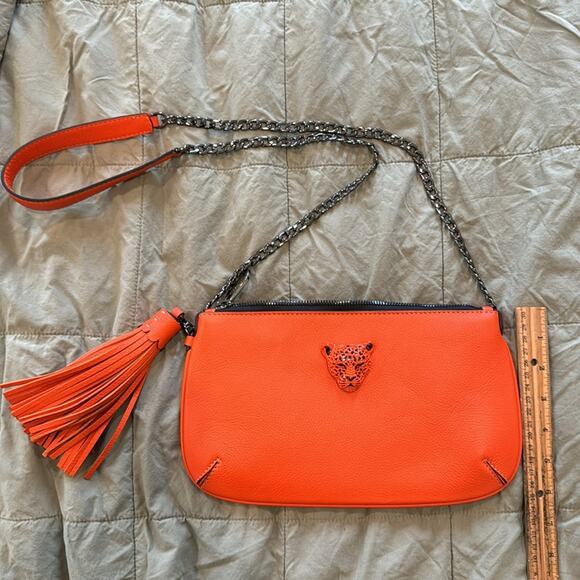 NWOT Rusi Designs Orange Crossbody Chain Purse - Picture 8 of 10